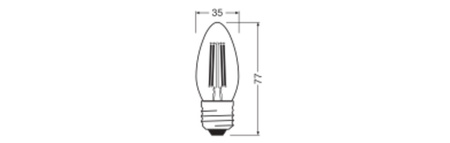 LED-Lampe B35 E27 Kerze 3.4W = 40W 470lm 2700K Warm 300° Glühfaden STAR CLASSIC Osram