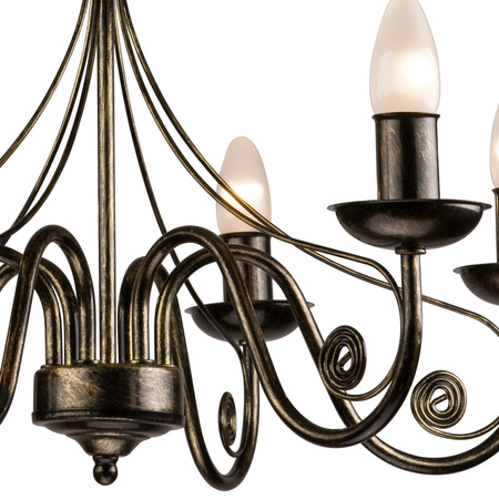 DONATO Hängelampe 6xE14 Kronleuchter Schwarz Klassisch LM-6.29 Lamkur