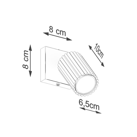 Wandleuchte Wandleuchte Reflektor Tuba Spot GU10 Beige Carbon Deep Space SL.1597 Sollux