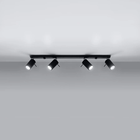 Anbauleuchte RING 4L 4xGU10 Reflektor Halogen Beweglich Minimalistisch Schwarz SOLLUX