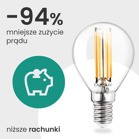 6x LED-Lampe E14 Kugel P45 2.2W 470lm = 40W 4000K neutralweiß 360° Filament Energieklasse A LUMILED