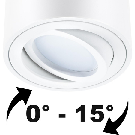 Aufputz HALOGEN Spot Tuba Beweglich LUNDO GU10 LUMILED Rund Weiß 80mm