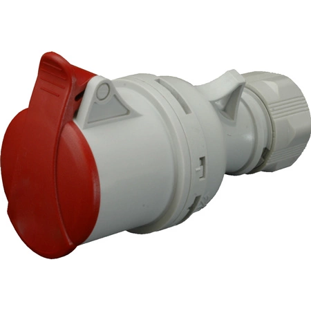 Tragbare Steckdose 32A 400V 5P IP44 hermetisch mit Abdeckung und Griff