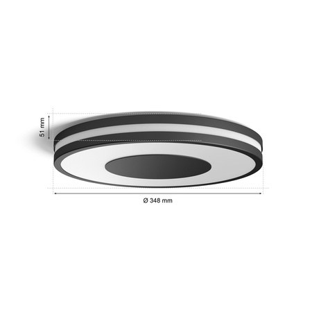 LED BEING Decke Plafond Schwarz 22.5W CCT PHILIPS HUE Bluetooth Zigbee + Dimmschalter