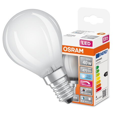 LED-Lampe P45 Ball E14 3.4W = 40W 470lm 4000K Neutral CRI90 300° Filament Dimmbar SUPERSTAR PLUS CLASSIC Osram