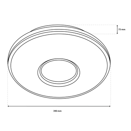 Plafond LED Aufbaumontage VERUS 48W CCT Weiß Rund 40cm + LUMILED PILOT