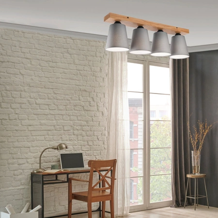 LULA Deckenleuchte 4xE27 Grau Eiche LM-4.200 Lamkur