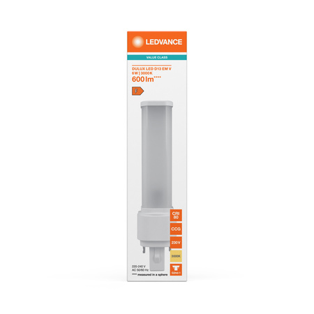 LED Lampen DULUX G24d-1 6W = 13W 600lm 3000K Warmweiß LEDVANCE