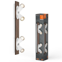 LED-Wand-Deckenleuchte LED-Reflektor 4-Punkt Dekoratives Holz 13.6W GU10 Weiß LEDVANCE