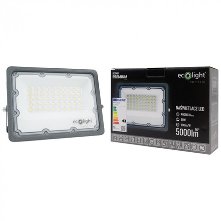 LED-Flutlicht Reflektor 50W 5000lm 4000K Neutral IP65 Premium Line Ecolight