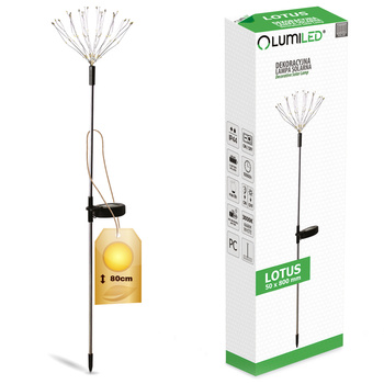 LED Solarbetriebene Gartenlampe Dekoratives Gebläse LOTUS 80cm 3000K LUMILED