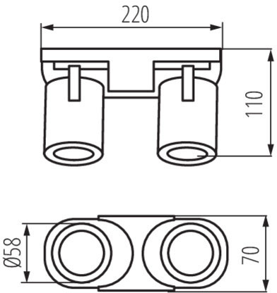 LAURIN Deckenleuchte Leuchte 2xGU10Weiß 22cm Kanlux