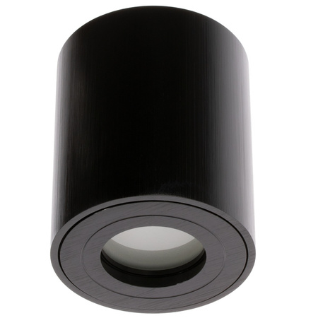 Aufputz-HALOGEN-Wasserdichtes Aluminium-SPOT-TUBE 95 mm IP44 Schwarz AQUARIUS ROUND Kobi