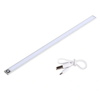 LED-Unterschrankleuchte Möbelleiste 3W 4500K 60cm mit Bewegungsmelder Silber