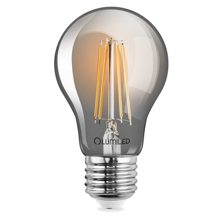 6x LED Lampen E27, Glühbirne A60 6W = 50W 660lm 360° 2200K warm Glühfaden Smokey LUMILED