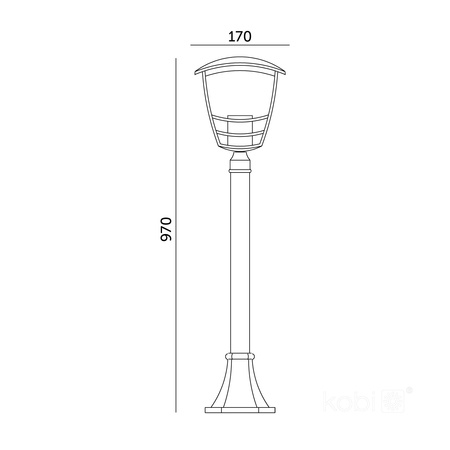 Gartenlampe Outdoor Post Standing LED E27 IP54 Schwarz Tvio Kobi