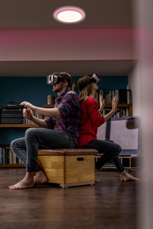 Aufbau LED Deckenleuchten 25W SMART+ WiFi RGB dimmbar 40cm rund schwarz Orbis Decke LEDVANCE