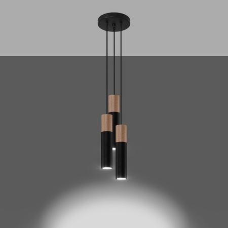 LED PABLO 3P Pendel-Deckenleuchte 3xGU10 Schwarz SOLLUX