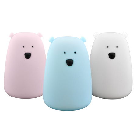 Dekoratives LED-RGB-Nachtlicht mit wiederaufladbarer Batterie Rosa GOLDLUX Bär (Polux) 16cm