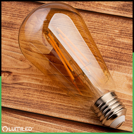 LED Lampen E27 ST64 4W = 35W 440lm 2000K Warm 360° Glühfaden LUMILED