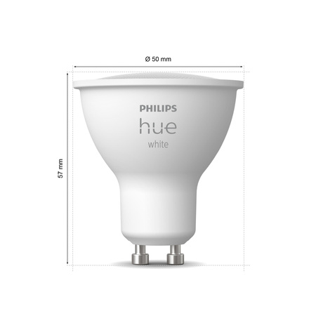 2x LED GU10 Reflektor-Glühbirne 4.2W = 50W 400lm 2700K Warmweiß SMART Smart Bluetooth ZigBee Weiß Philips HUE