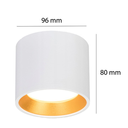 Aufbau LED GOLDA Halogen Deckenleuchte GX53 Rundrohr Weiß - Gold