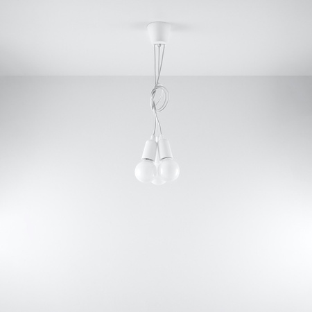 DIEGO LED-Deckenleuchte 3xE27 hängend weiß SOLLUX