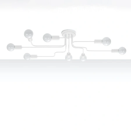 Deckenleuchte HECTOR 8xE27 Kronleuchter Weiß Industrial SOLLUX