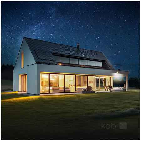 Outdoor Solar LED Fluter 10W 1500lm 4000lm Neutral 120° mit Bewegungs- und Dämmerungssensor IP65 Schwarz MHCS Kobi