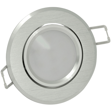 3x SUN OLAL Deckeneinbauleuchte silber gebürstetes Aluminium GOLDLUX (Polux) + LED GU10 3,5W