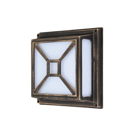 Gartenlampe LED Wandleuchte DARIUS 2xE27 IP54 Decke Quadratisch Antikgold RABALUX