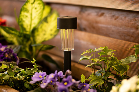 LED-Solar-Gartenlampe Schwarz 6500K Kaltweiß