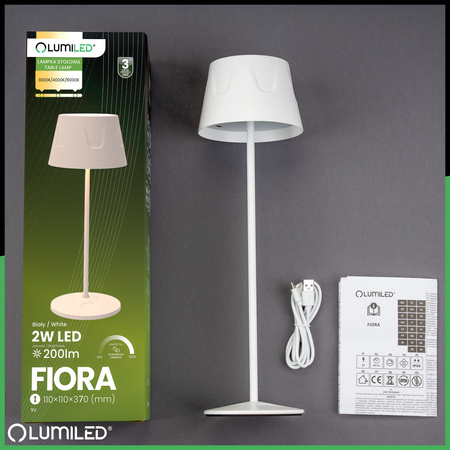 FIORA LUMILED LED Garten Stehend Dekorativ Tisch Nachtlicht USB Dimmbar Touch Weiß