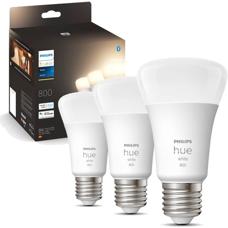 3PAK LED-Lampe E27 A60 9W 2700K Warm PHILIPS HUE Weiß Bluetooth Zigbee