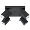 Anbauleuchte MERIDA 4 4xGU10 Reflektor Halogen Beweglich Minimalistisch Schwarz SOLLUX