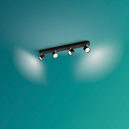 LED STAR Deckenleuchte 4x 4.5W 2700K Dimmbarer Reflektor Bewegliche Leuchte Schwarz PHILIPS