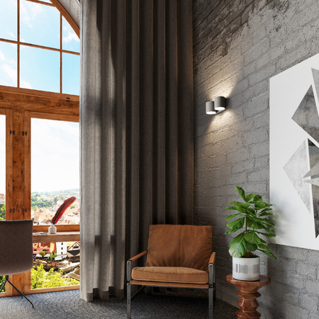 LED ORBIS Wandleuchte 2xG9Wandleuchte Oben Unten Grau SOLLUX