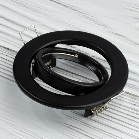 Einbaustrahler GU10, MR16 Einbauspot HALOGEN Runde beweglich Schwarz Blech LUMILED