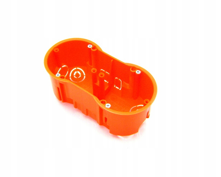 Doppelte tiefe elektrische Unterputzdose 2x60 mit PAWBOL-Schrauben