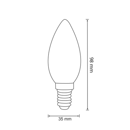 LED Leuchtmittel E14 B35 2W = 23W 230lm 3000K Warm 360° GOLDLUX (Polux)