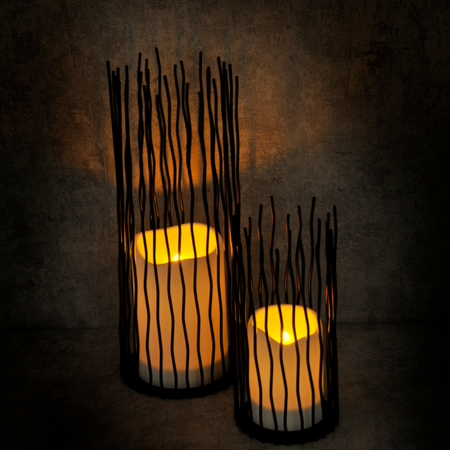 LED-Gartenlampe batteriebetriebene LED-LATERNE NYBORG 35cm IP44 2xAA schwarzes Metall GOLDLUX (Polux)