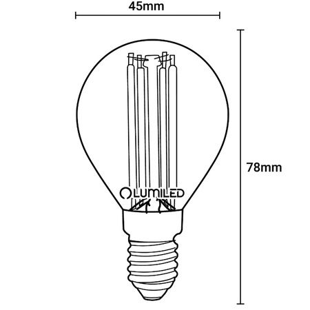 6x LED Lampen E14, Glühbirne P45 Kugeln 7W = 60W 806lm 360° 4000K neutral Glühfaden LUMILED