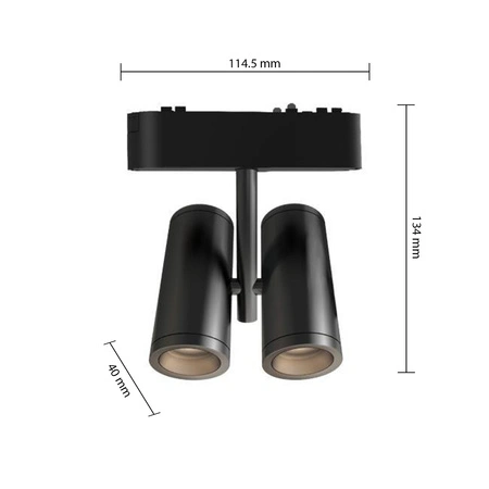 LED-Strahler für magnetische Aufhängung Doppelt verstellbar 16W 1280lm 4000K Neutral CRI90 36° 48V Schwarz Luxo Masterled