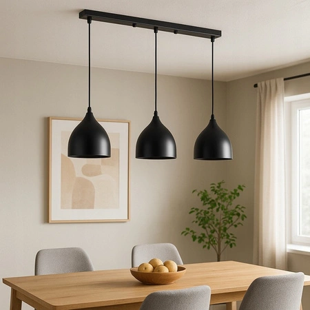 Masterled Deckenleuchte 3x E27 Schwarz Como Pendelleuchte