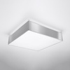 LED-Deckenleuchte Deckenaufbauleuchten HORUS 4xE27 Quadratische Leuchte 55cm Grau SOLLUX