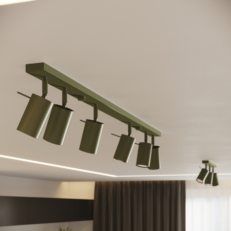 Plafond Tuba Spot Deckenleuchte 3x GU10 Olive Ring Bittersweet Shimmer SL.1503 Sollux