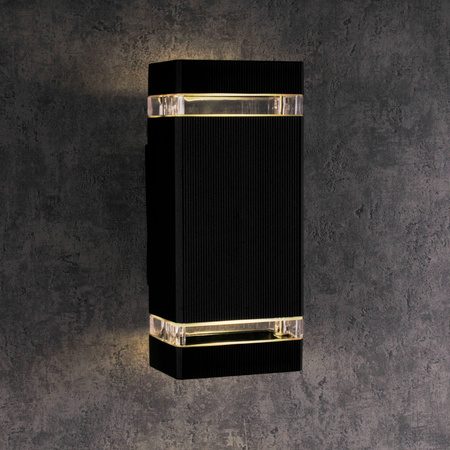 Auf- und absteigende Gartenwandleuchte Gilbert 2xGU10 Y218 Ip44 GOLDLUX (Polux) schwarz