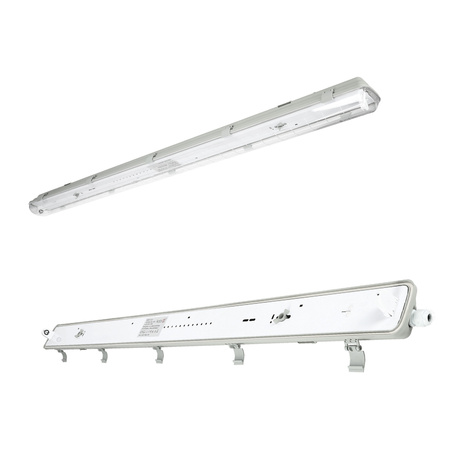 Hermetische LED-Leuchte G13 IP65 Grau Hermic Kobi