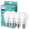 4x LED Lampen E27 A60 9W = 60W 806lm 4000K Neutral Milk PHILIPS