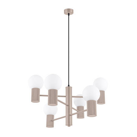 Kronleuchter Pendelleuchte 6x G9 Aluminium Taupe Halo French Sky SL.1836 Sollux